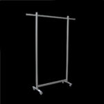 Kledingrek HxBxD197x155x45cm op wielen zijaanzicht