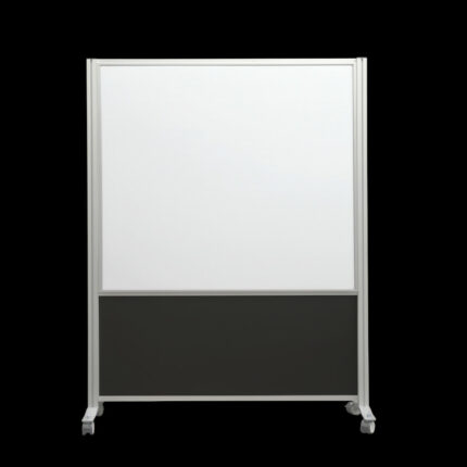 Whiteboardwand HxB202x160cm wit 2-zijdig op wielen