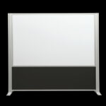 Whiteboardwand HxB195x220cm wit 2-zijdig op voeten