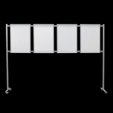Posterwand HxB208x301cm met 8x A1 kliklijst 2-zijdig op wielen