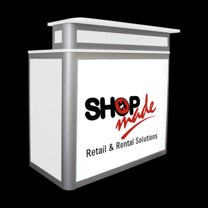 Bar HxBxd120x120x60cm wit met LED doekenframe