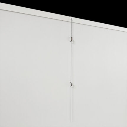 Ophangset vrij 1000/2 RVS staf L=100cm met 2 schuifclips en wit SD20 ophanghaakje