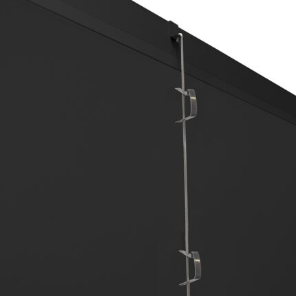 Ophangset vrij 1000/2 RVS staf L=100cm met 2 schuifclips en zwart SD20 ophanghaakje