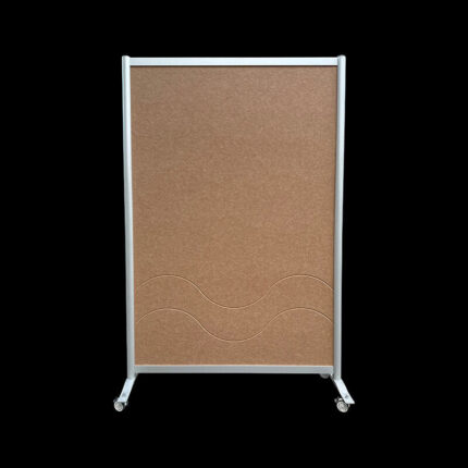 Akoestische wand vilt beige op wielen HxB197x130cm